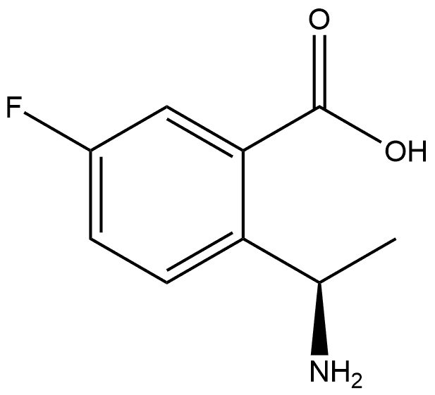 2-[(1R)-1-Aminoethyl]-5-fluorobenzoic acid Structure