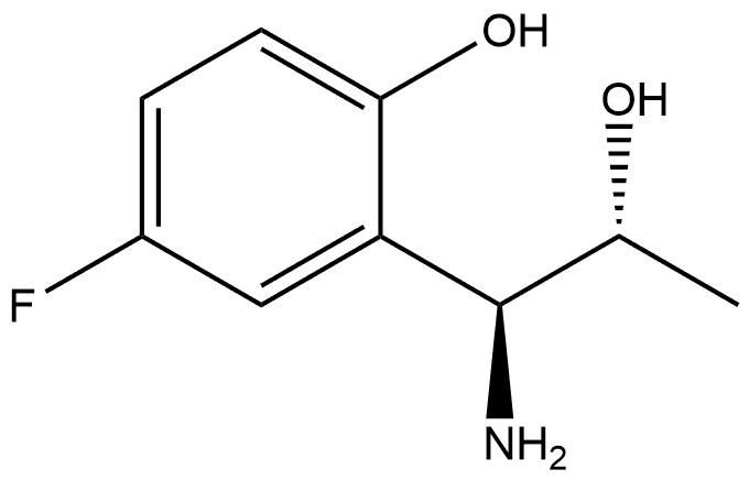 2-((1S,2R)-1-AMINO-2-HYDROXYPROPYL)-4-FLUOROPHENOL 化学構造式
