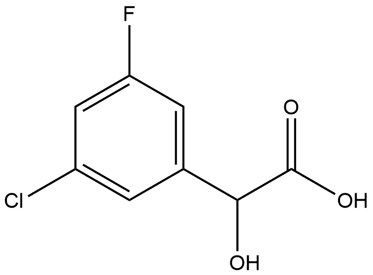 3-Chloro-5-fluoro-α-hydroxybenzeneacetic acid Struktur