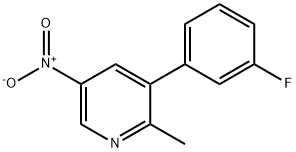 3-(3-Fluorophenyl)-2-methyl-5-nitropyridine 结构式