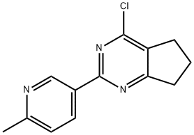 5H-Cyclopentapyrimidine, 4-chloro-6,7-dihydro-2-(6-methyl-3-pyridinyl)- Structure