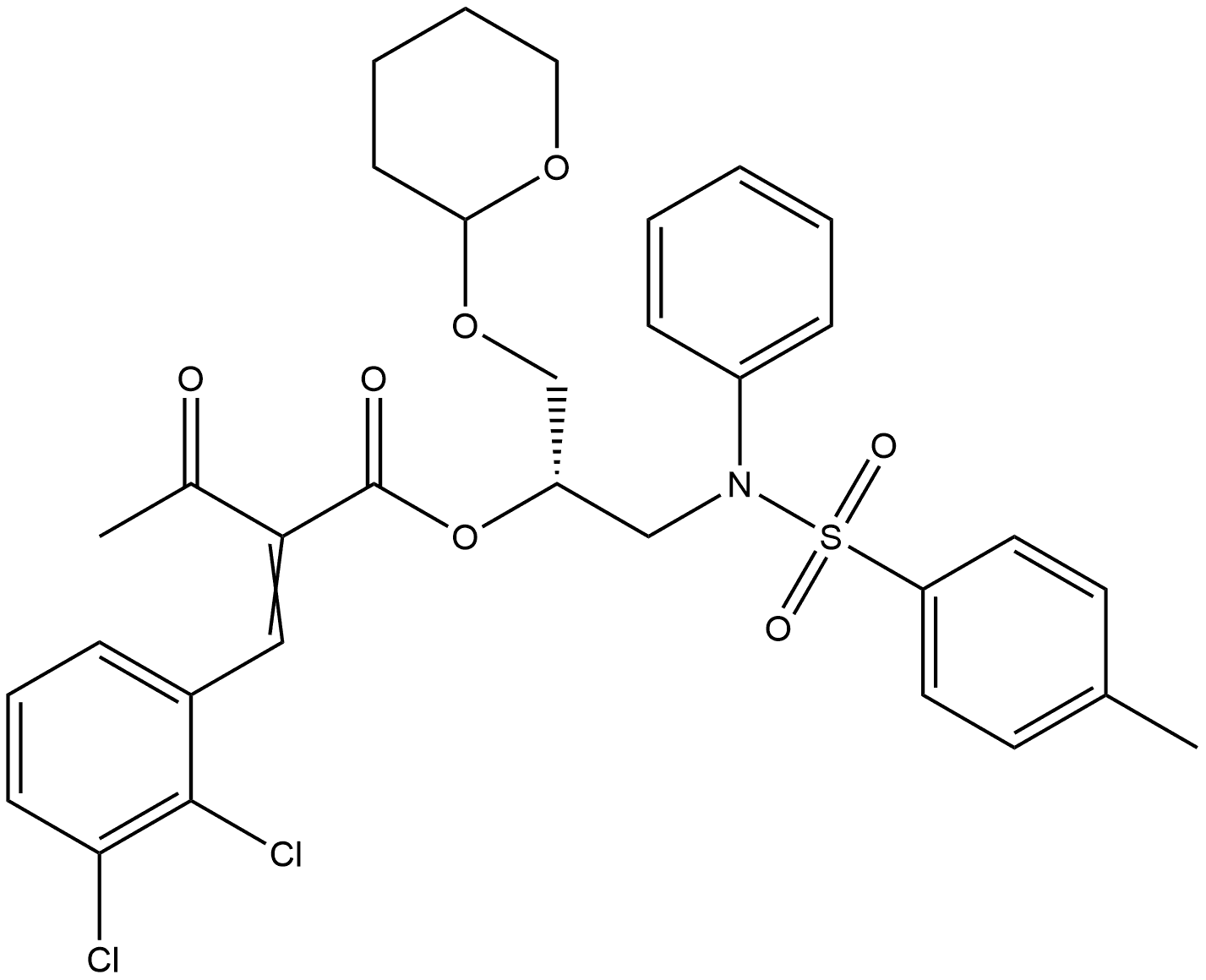 Butanoic acid, 2-[(2,3-dichlorophenyl)methylene]-3-oxo-, (1S)-1-[[[(4-methylphenyl)sulfonyl]phenylamino]methyl]-2-[(tetrahydro-2H-pyran-2-yl)oxy]ethyl ester
