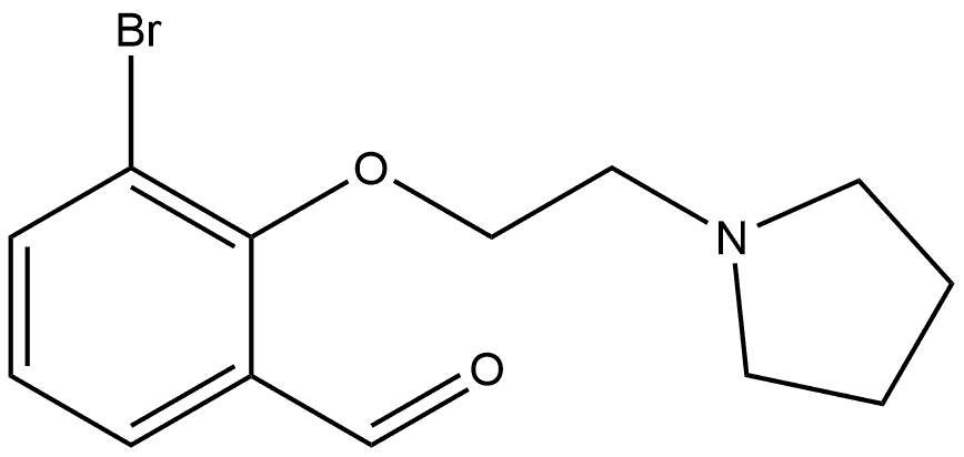 3-Bromo-2-[2-(1-pyrrolidinyl)ethoxy]benzaldehyde Structure