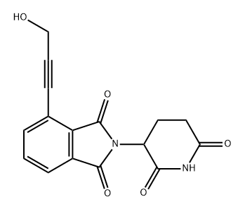 1H-Isoindole-1,3(2H)-dione, 2-(2,6-dioxo-3-piperidinyl)-4-(3-hydroxy-1-propyn-1-yl)- Struktur