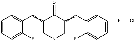 4-Piperidinone, 3,5-bis[(2-fluorophenyl)methylene]-, hydrochloride (1:1)