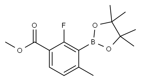 Benzoic acid, 2-fluoro-4-methyl-3-(4,4,5,5-tetramethyl-1,3,2-dioxaborolan-2-yl)-, methyl ester Struktur