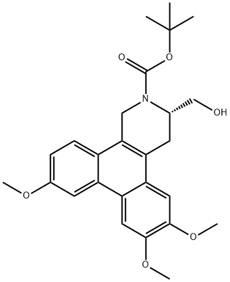 Dibenz[f,h]isoquinoline-2(1H)-carboxylic acid, 3,4-dihydro-3-(hydroxymethyl)-6,7,10-trimethoxy-, 1,1-dimethylethyl ester, (3S)-,1217508-48-9,结构式