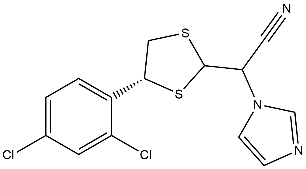 1H-Imidazole-1-acetonitrile, α-[(4R)-4-(2,4-dichlorophenyl)-1,3-dithiolan-2-yl]- Structure
