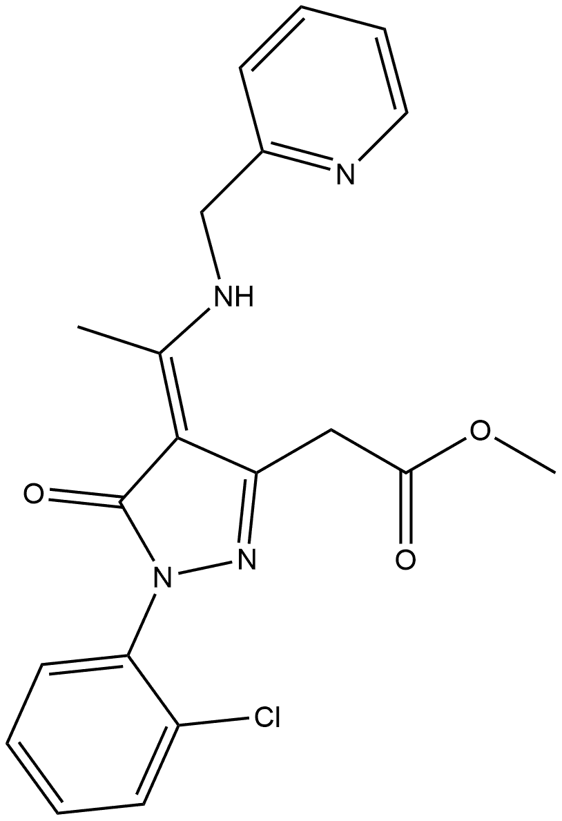 Methyl (4E)-1-(2-chlorophenyl)-4,5-dihydro-5-oxo-4-[1-[(2-pyridinylmethyl)amino]ethylidene]-1H-pyrazole-3-acetate