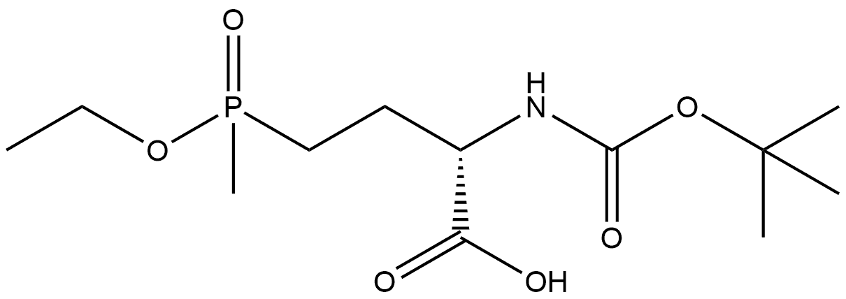 Butanoic acid, 2-[[(1,1-dimethylethoxy)carbonyl]amino]-4-(ethoxymethylphosphinyl)-, (2S)- (9CI) 化学構造式