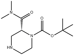 1-Piperazinecarboxylic acid, 2-[(dimethylamino)carbonyl]-, 1,1-dimethylethyl ester, (2R)- Structure