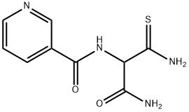 3-Pyridinecarboxamide, N-[2-amino-1-(aminocarbonyl)-2-thioxoethyl]- Structure