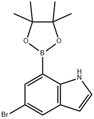 5-溴-7-(4,4,5,5-四甲基-1,3,2-二氧杂硼烷-2-基)-1H-吲哚, 1219637-80-5, 结构式