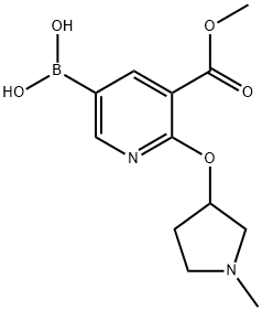 Methyl 2-(1-methylpyrrolidin-3-yloxy)-5-(4,4,5,5-tetramethyl-1,3,2-dioxaborolan-2-yl)nicotinate Structure