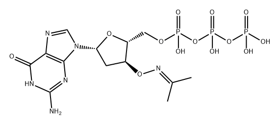 Guanosine 5'-(tetrahydrogen triphosphate), 2'-deoxy-3'-O-[(1-methylethylidene)amino]-,1220515-96-7,结构式