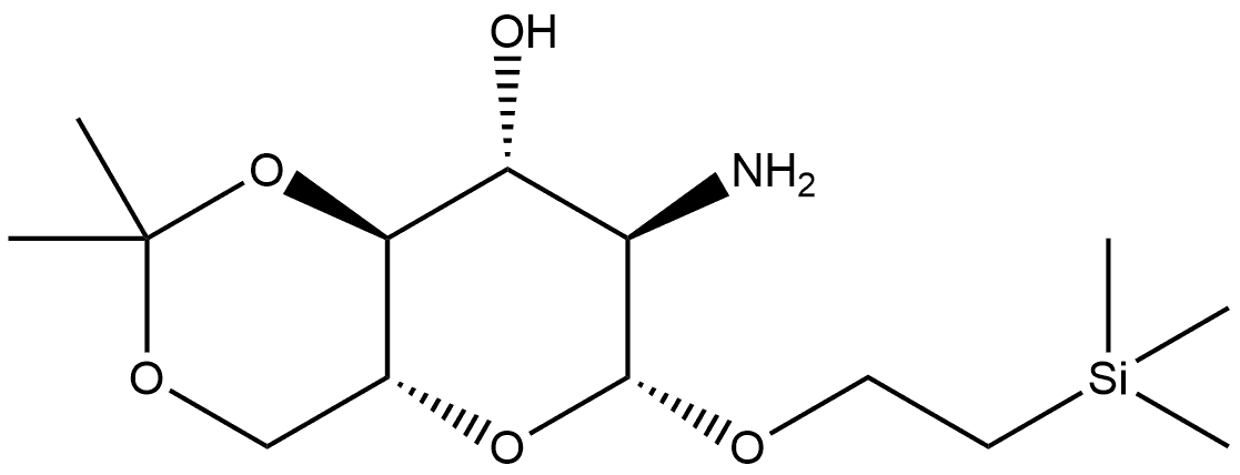 β-D-Glucopyranoside, 2-(trimethylsilyl)ethyl 2-amino-2-deoxy-4,6-O-(1-methylethylidene)- Structure