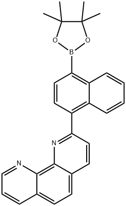 1,10-Phenanthroline, 2-[4-(4,4,5,5-tetramethyl-1,3,2-dioxaborolan-2-yl)-1-naphthalenyl]- 结构式