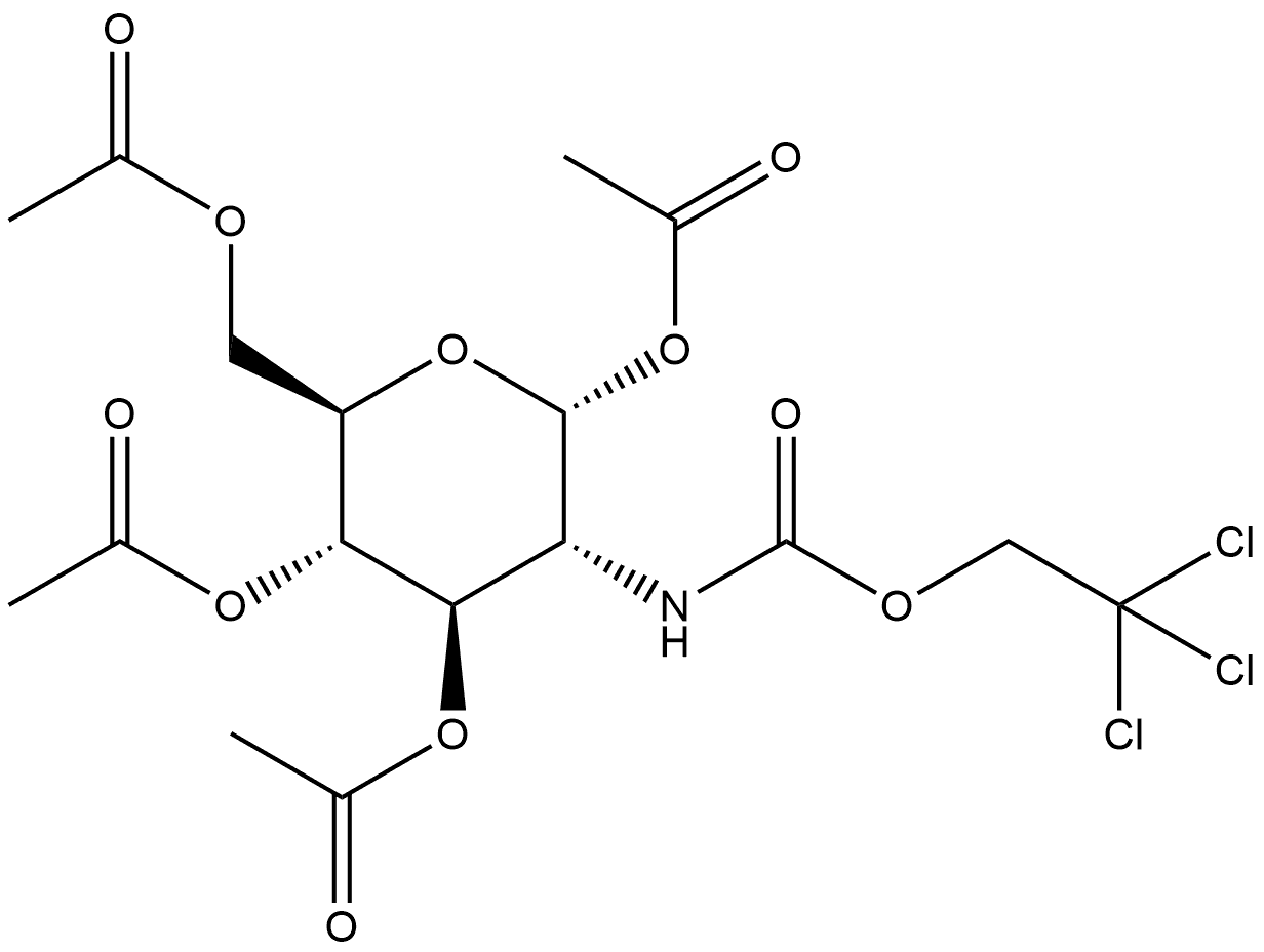 α-D-Glucopyranose, 2-deoxy-2-[[(2,2,2-trichloroethoxy)carbonyl]amino]-, 1,3,4,6-tetraacetate Struktur