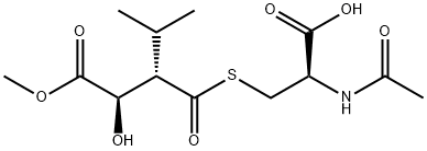 Pentanoic acid, 3-[[[(2R)-2-(acetylamino)-2-carboxyethyl]thio]carbonyl]-2-hydroxy-4-methyl-, 1-methyl ester, (2R,3S)-