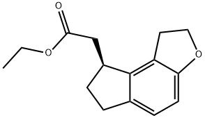 2H-Indeno[5,4-b]furan-8-acetic acid, 1,6,7,8-tetrahydro-, ethyl ester, (8S)- Structure