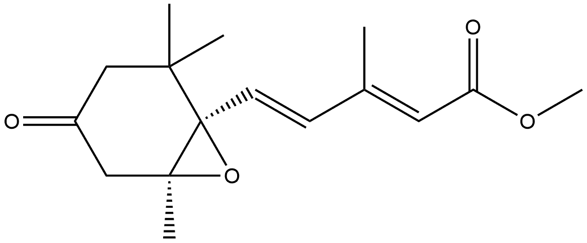 2,4-Pentadienoic acid, 3-methyl-5-(2,2,6-trimethyl-4-oxo-7-oxabicyclo[4.1.0]hept-1-yl)-, methyl ester, [1S-[1α(2E,4E),6α]]- (9CI) Structure