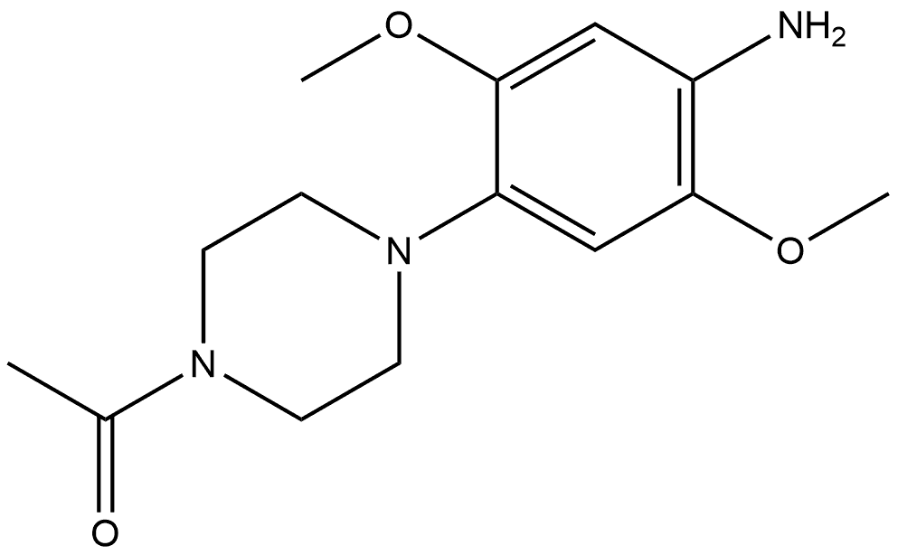 1-[4-(4-Amino-2,5-dimethoxy-phenyl)-piperazin-1-yl]-ethanone Structure