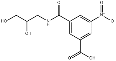 5-硝基异钛酸-(2,3-二羟基丙基)-酰胺甲酸, 122731-58-2, 结构式