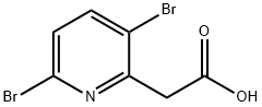 3,6-Dibromopyridine-2-acetic acid 化学構造式
