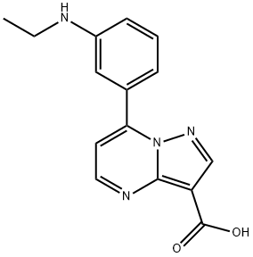 Pyrazolo[1,5-a]pyrimidine-3-carboxylic acid, 7-[3-(ethylamino)phenyl]- Structure