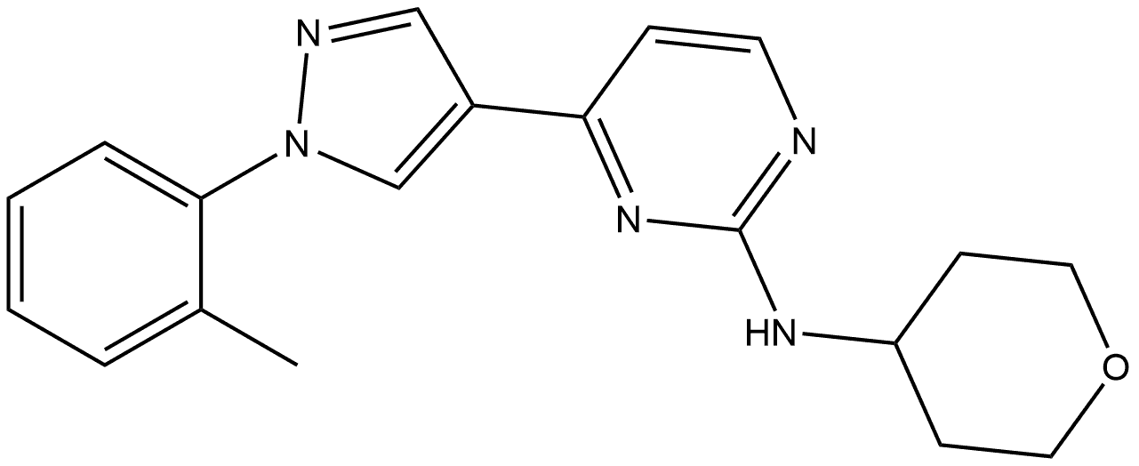 4-[1-(2-Methylphenyl)-1H-pyrazol-4-yl]-N-(tetrahydro-2H-pyran-4-yl)-2-pyrimidinamine Structure