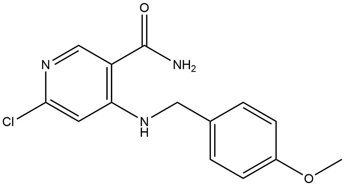 6-氯-4-((4-甲氧基苄基)氨基)烟酰胺, 1227861-79-1, 结构式