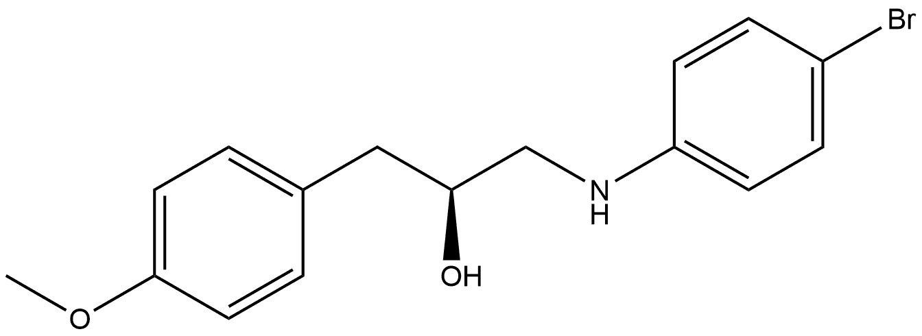 Benzeneethanol, α-[[(4-bromophenyl)amino]methyl]-4-methoxy-, (αS)- Structure