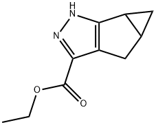 H-Cyclopropa[4,5]cyclopenta[1,2]pyrazole-3-carboxylic acid, 4,4a,5,5a-tetrahydro-, ethyl ester Struktur