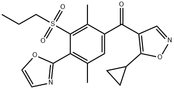 (5-Cyclopropyl-isoxazol-4-yl)-[2,5-dimethyl-4-oxazol-2-yl-3-(propane-1-sulfonyl)-phenyl]-methanone Structure