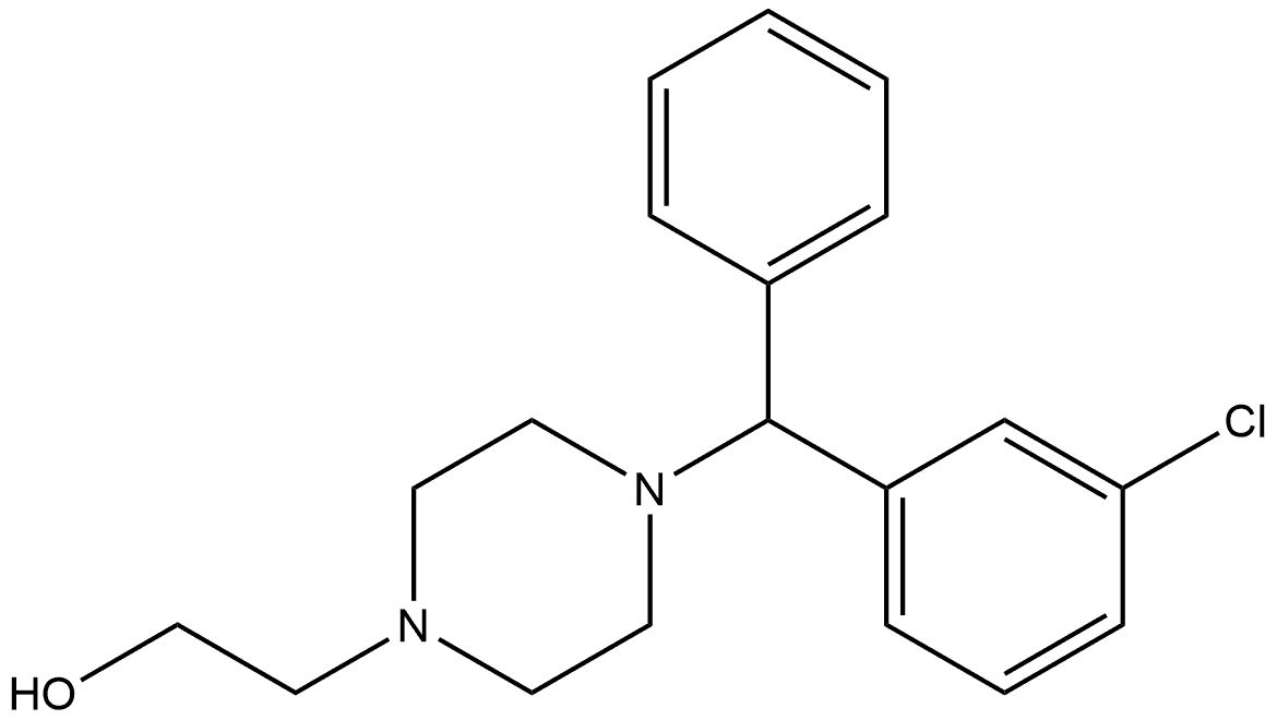 2-[4-[(3-CHLOROPHENYL)(PHENYL)METHYL]PIPERAZIN-1-YL]ETHANOL 结构式