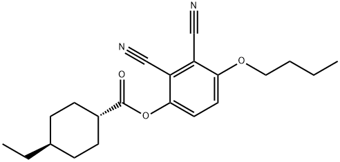 Cyclohexanecarboxylic acid, 4-ethyl-, 4-butoxy-2,3-dicyanophenyl ester, trans-, 1234032-02-0, 结构式