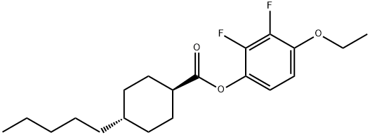 Cyclohexanecarboxylic acid, 4-pentyl-, 4-ethoxy-2,3-difluorophenyl ester, trans- 结构式