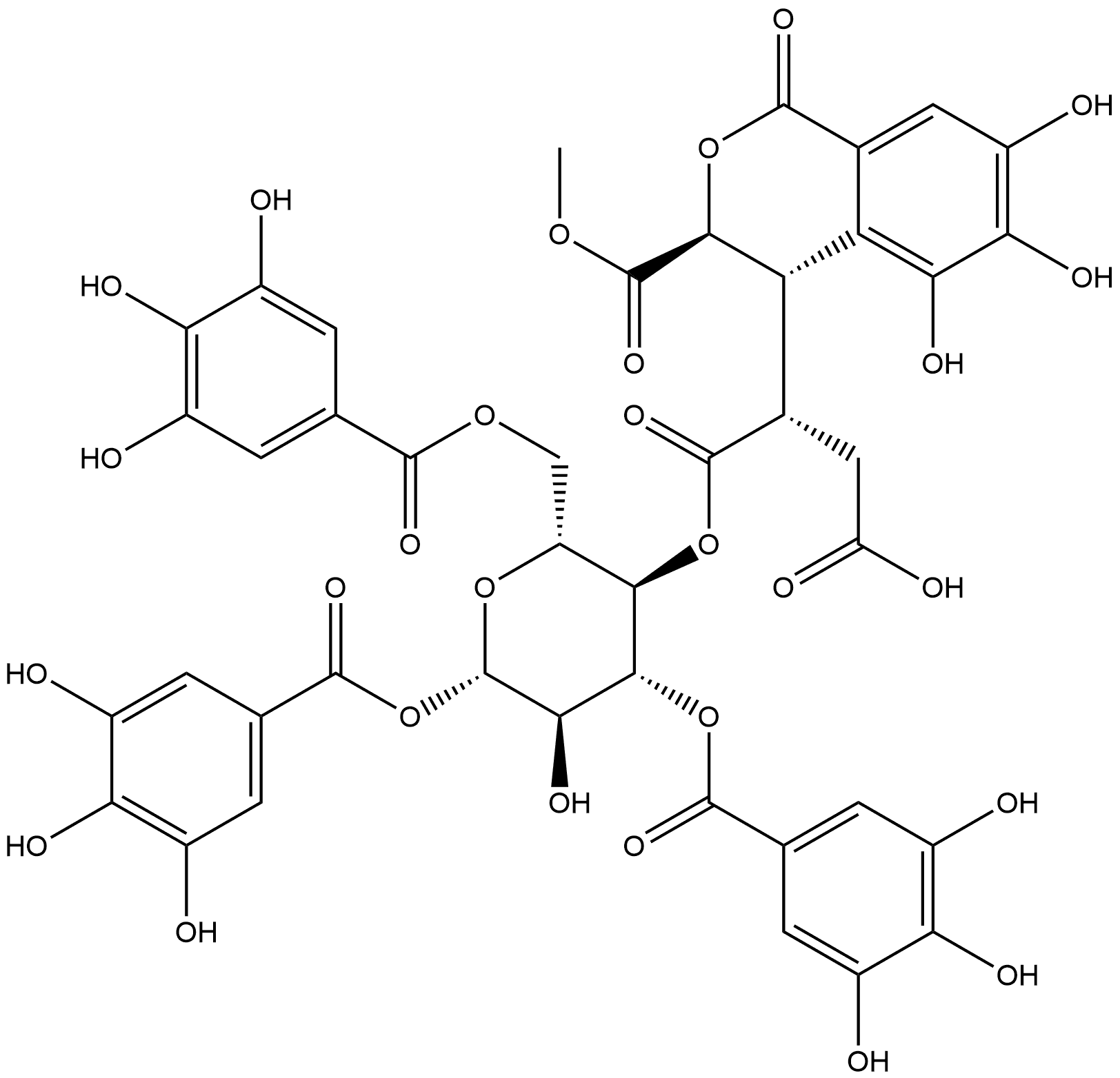 新诃黎勒鞣花酸甲酯 结构式
