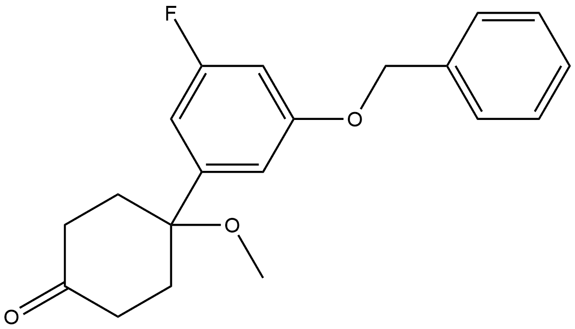 4-[3-Fluoro-5-(phenylmethoxy)phenyl]-4-methoxycyclohexanone Structure