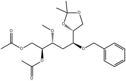 D-allo-Heptitol, 4-deoxy-3-O-methyl-6,7-O-(1-methylethylidene)-5-O-(phenylmethyl)-, diacetate|