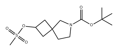 6-Azaspiro[3.4]octane-6-carboxylic acid, 2-[(methylsulfonyl)oxy]-, 1,1-dimethylethyl ester Structure