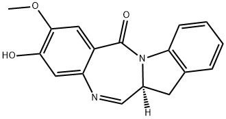 6H-Indolo[2,1-c][1,4]benzodiazepin-6-one, 12a,13-dihydro-9-hydroxy-8-methoxy-, (12aS)- Structure