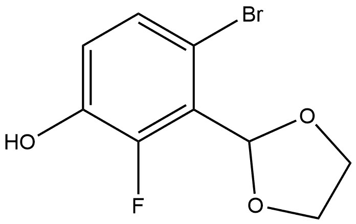 4-Bromo-3-(1,3-dioxolan-2-yl)-2-fluorophenol Structure
