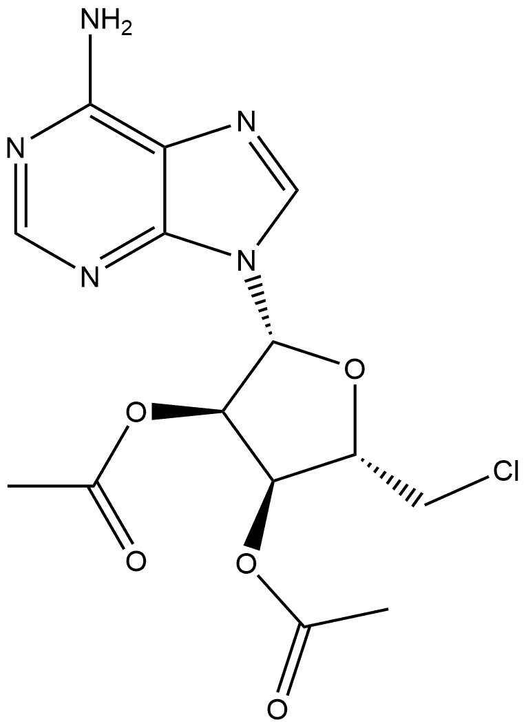 Adenosine, 5′-chloro-5′-deoxy-, 2′,3′-diacetate 结构式