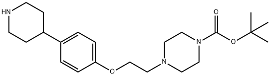 1-Piperazinecarboxylic acid, 4-[2-[4-(4-piperidinyl)phenoxy]ethyl]-, 1,1-dimethylethyl ester,1240300-02-0,结构式
