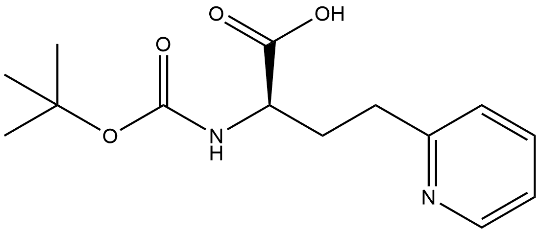 2R-2-(tert-butoxy)carbonyl)amino-4-pyridin-2-ylbutanoic acid Struktur