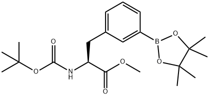 L-Phenylalanine, N-[(1,1-dimethylethoxy)carbonyl]-3-(4,4,5,5-tetramethyl-1,3,2-dioxaborolan-2-yl)-, methyl ester Struktur