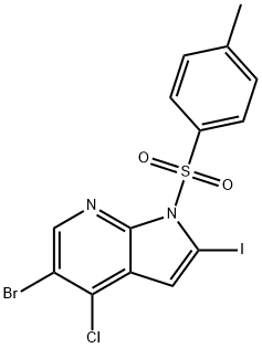 5-Bromo-4-chloro-2-iodo-1-[(4-methylphenyl)sulfonyl]-1H-pyrrolo[2,3-b]pyridine,1241675-52-4,结构式