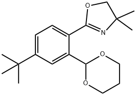 Oxazole, 2-[4-(1,1-dimethylethyl)-2-(1,3-dioxan-2-yl)phenyl]-4,5-dihydro-4,4-dimethyl- Structure