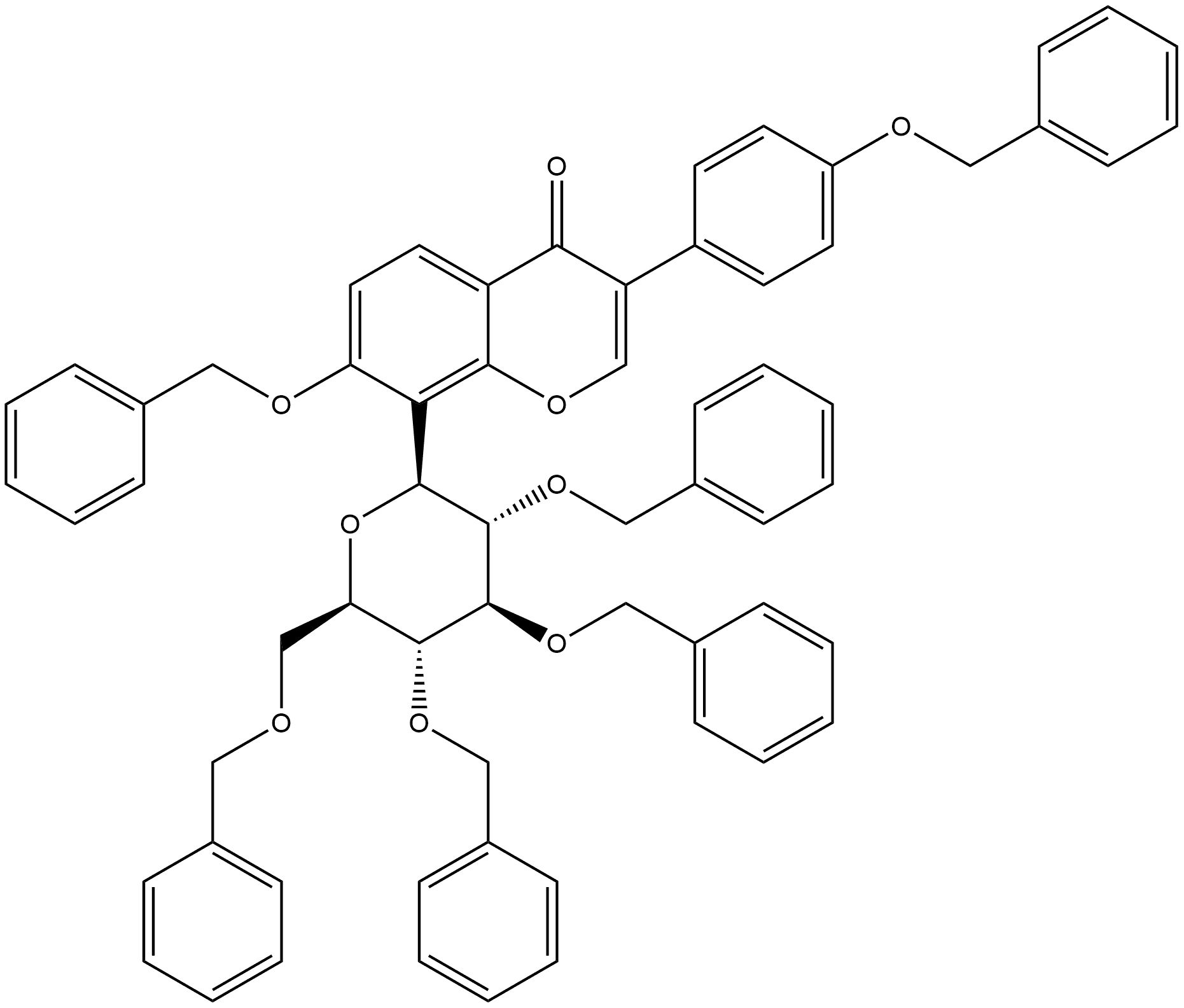 4H-1-Benzopyran-4-one, 7-(phenylmethoxy)-3-[4-(phenylmethoxy)phenyl]-8-[2,3,4,6-tetrakis-O-(phenylmethyl)-β-D-glucopyranosyl]-